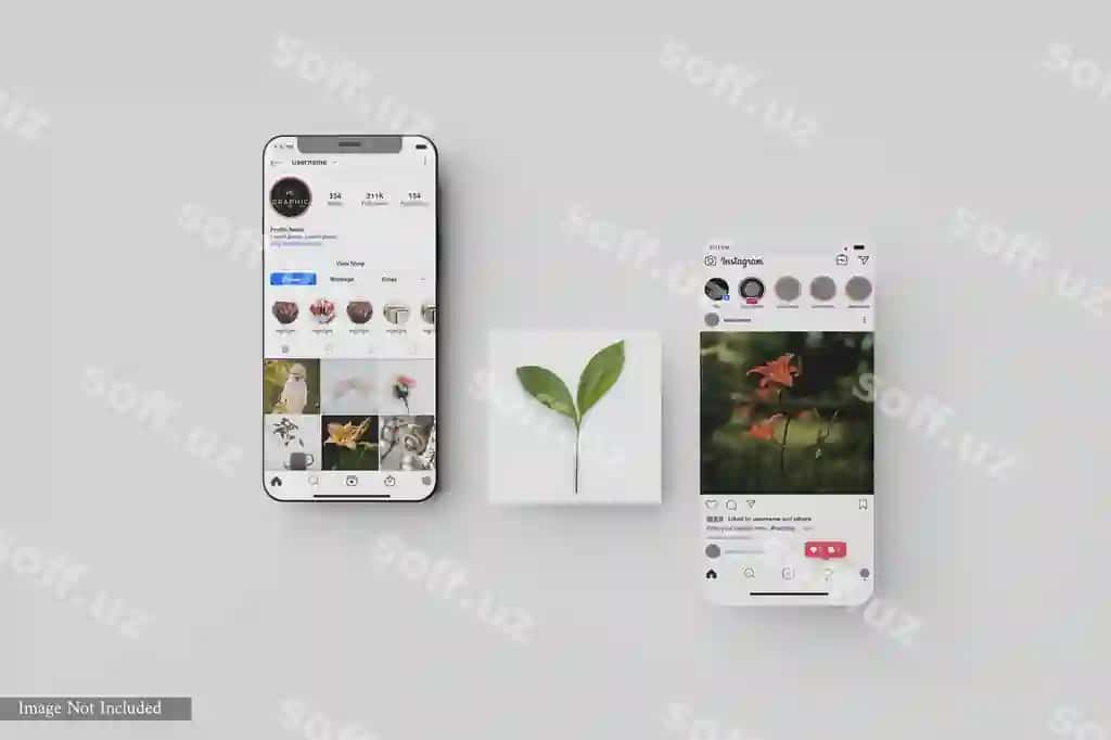 Instagram posti akillı telefon namunasi | Instagram post smartphone mockup