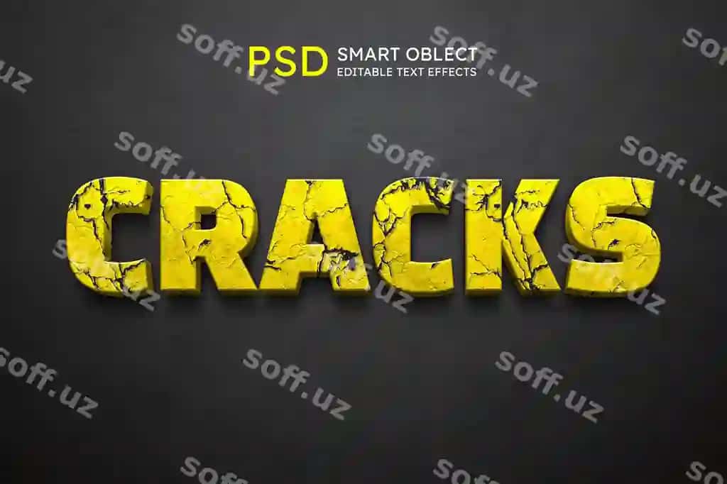 Chiziqlar matn uslubi effekti | Cracks text style effect