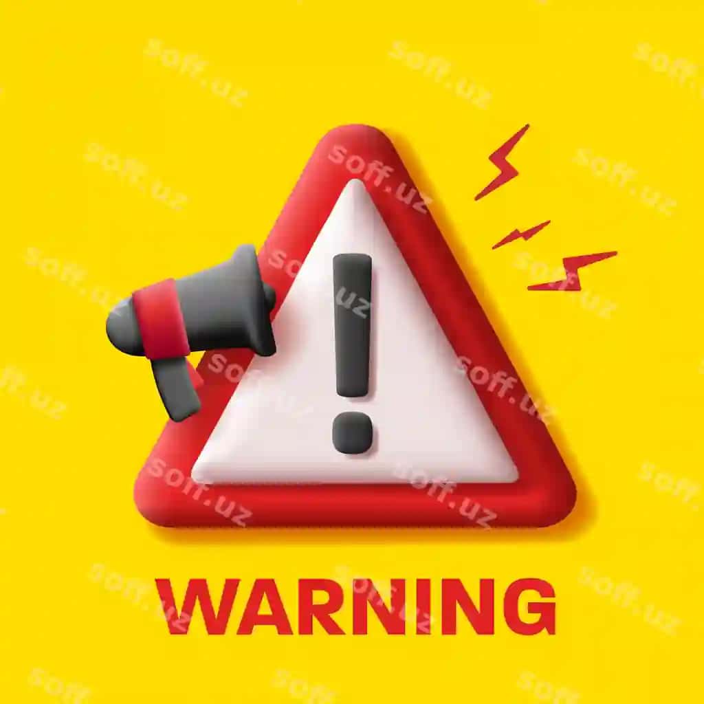 3d ogohlantirish belgisi uchburchak aylanma bilan va ba'zi so'zlar! kommunikator belgisi | 3d warning sign triangle with exclamation mark loudspeaker icon 2