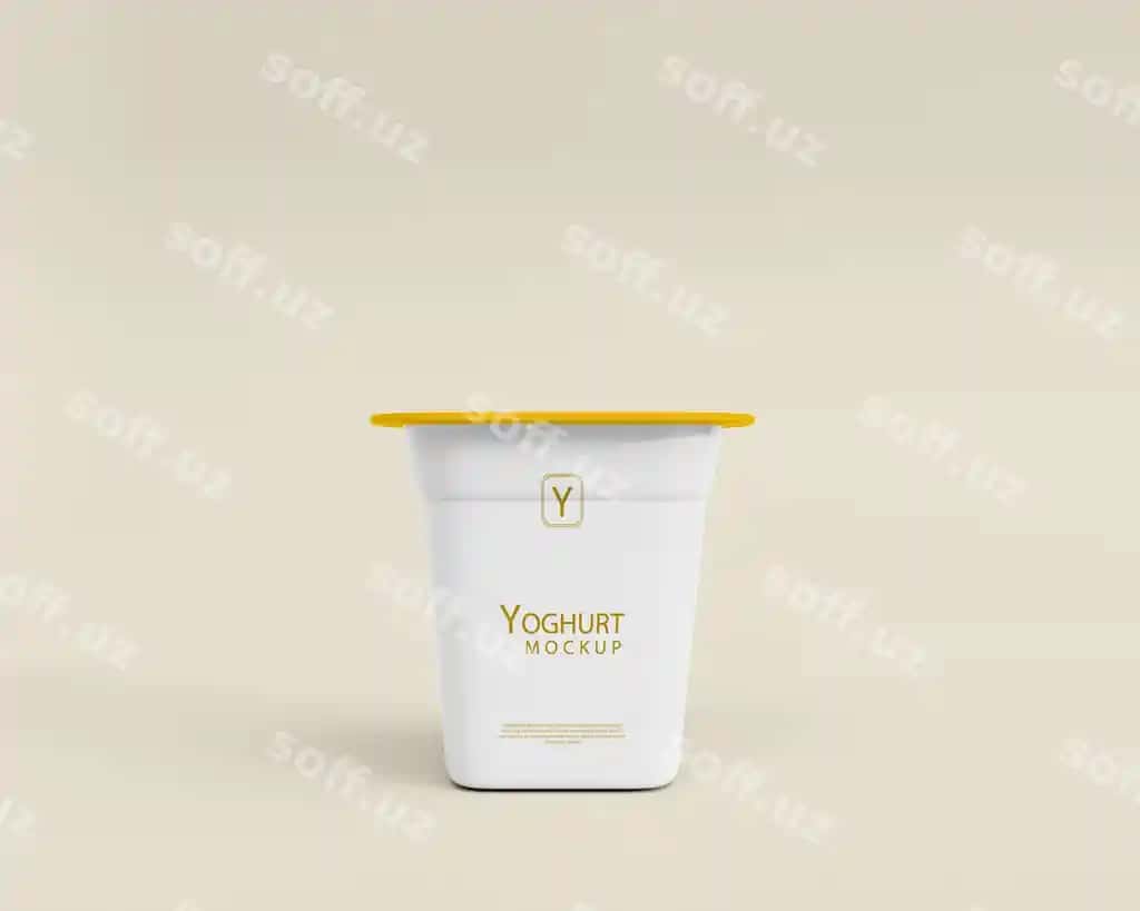 3d haqiqiy yoğurt kupi mockup | 3d realistic yoghurt cup mockup