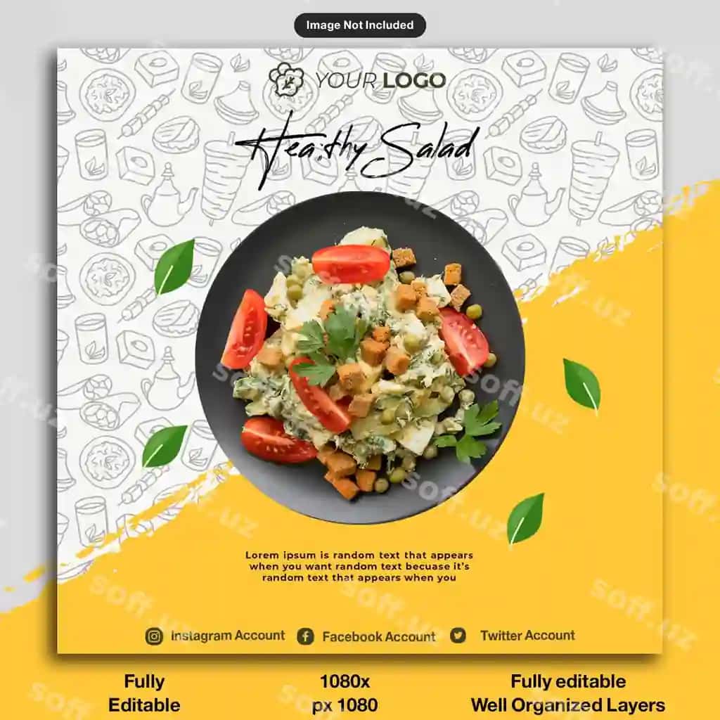Yangi sog'liqli sabzavot ovqat menyu shabloni dizayni | Fresh healthy vegetable food menu template design 2