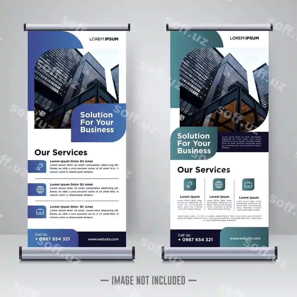 Korporativ roolup x baner dizayn shabloni | Corporate rollup x banner design template 2