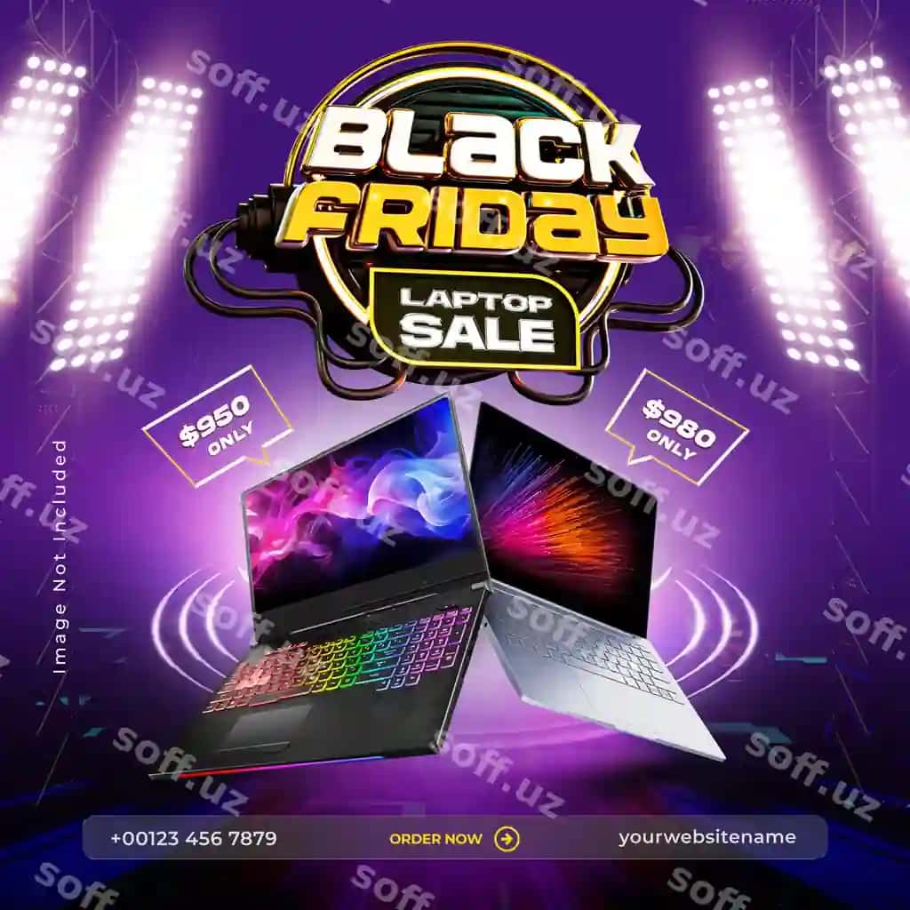 Black Friday mahsulot sotuvi uchun ijtimoiy tarmoqlar posti dizayn shabloni | Black friday product sale social media post design template