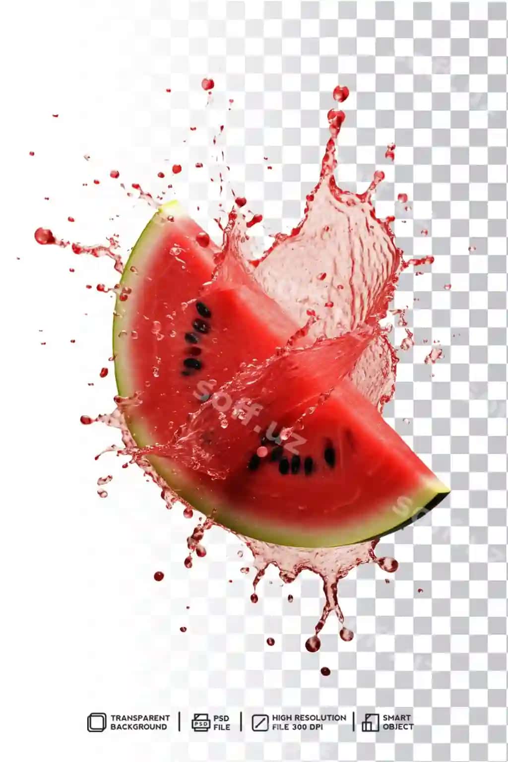 Yangi rangli tarvuz sphal suvoq dizayn o'tkazib borish qizil | Fresh colorful watermelon splash liquid design with cascading red