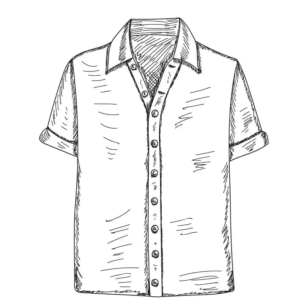 Erkaklar ko'ylagining qo'lda chizilgan eskizi | Hand drawn sketch men s shirt