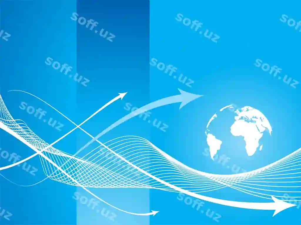 Abstrakt to'lqiq chiziqlar o'q orqa fonda, dunyo xaritasi globusi bilan. | Abstract wave line arrow background with world map globe