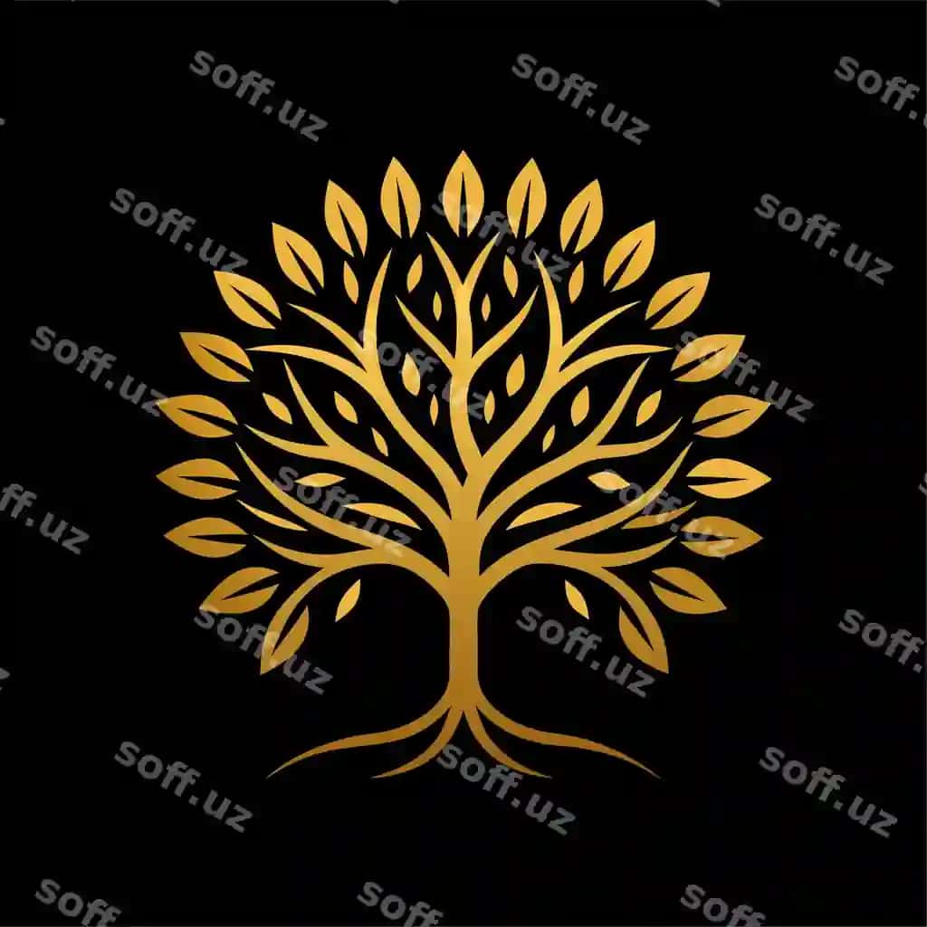 Boylik oltin daraxt logotip dizayn kontseptsiyasi | Luxurious golden tree logo design concept 2