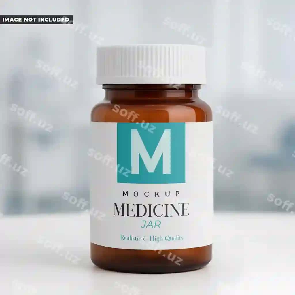 Dori qoshiqchasi namunasi | Medicine jar mockup 2