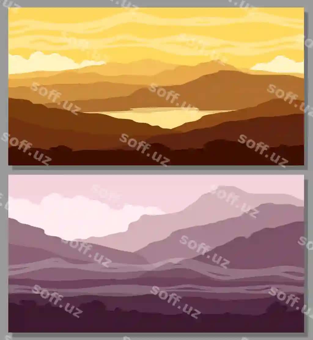 To'plam to'pka manzaralari | Set mountain landscapes