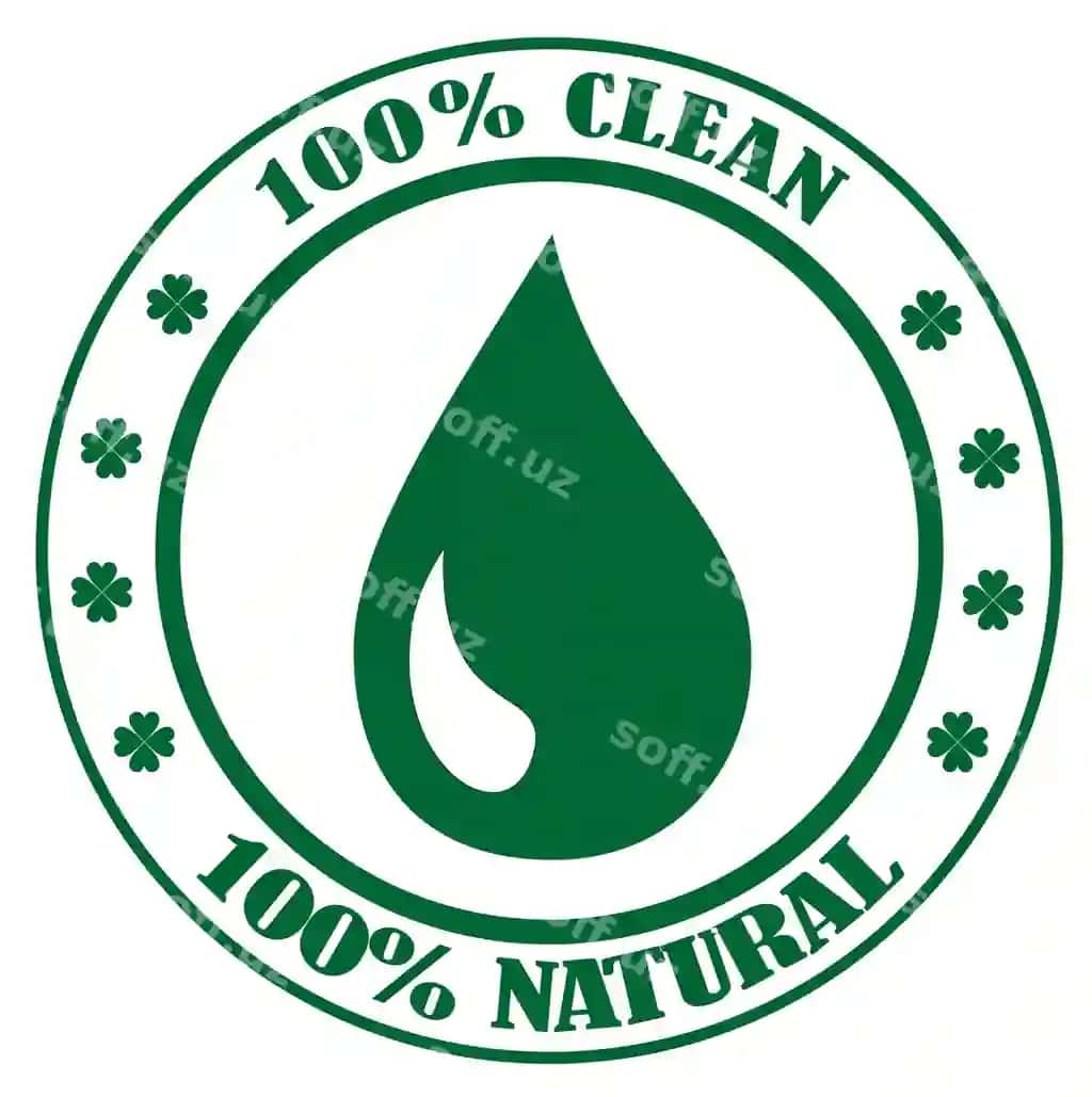 Yashil chiziqli aylana 100 tozalash degan yashil logotip bilan | Green circle with green logo that says 100 clean