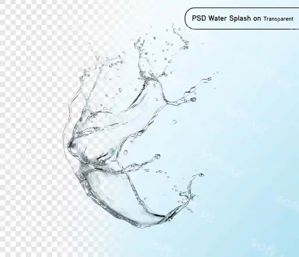 Ko'k suv aylanmasi ajraltirilgan shaffof orqa fonda psd png | Blue water splash isolated transparent background psd png
