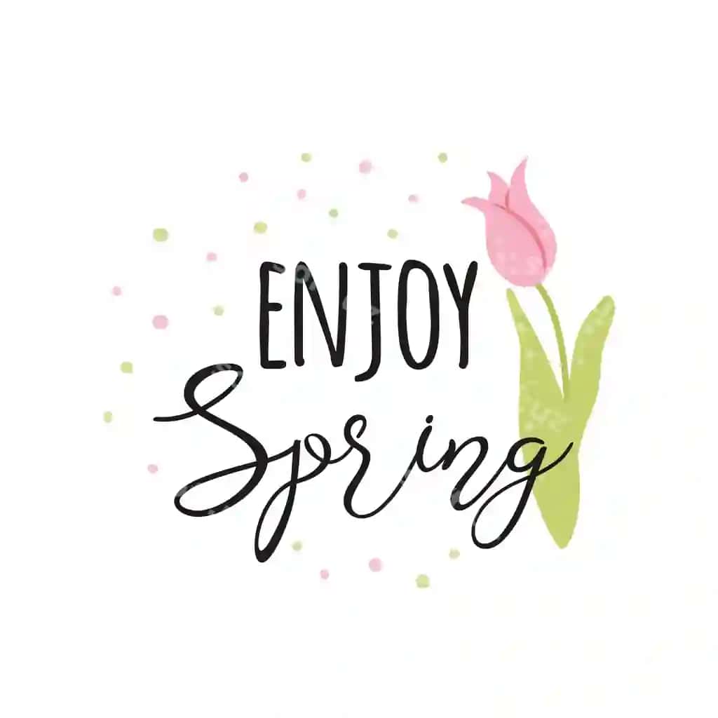 Tipografiya iqtibos bahor matn hazrat qilish bahor bezatilgan qo'l bilan chizilgan pink | Typography quote spring text enjoy spring decorated hand drawn pink