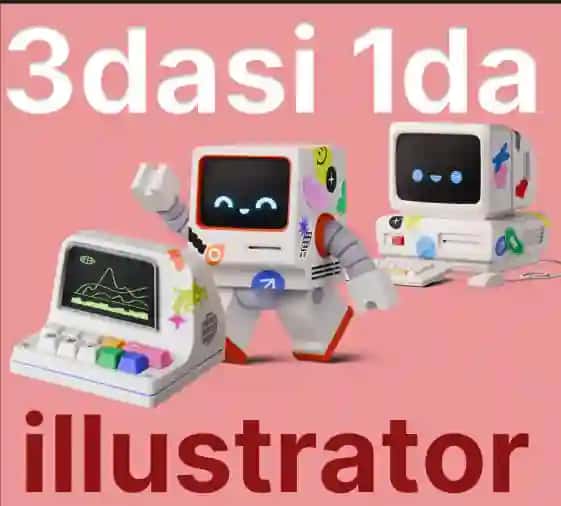 3Dda Web dizayn uchun illustratsiya +3