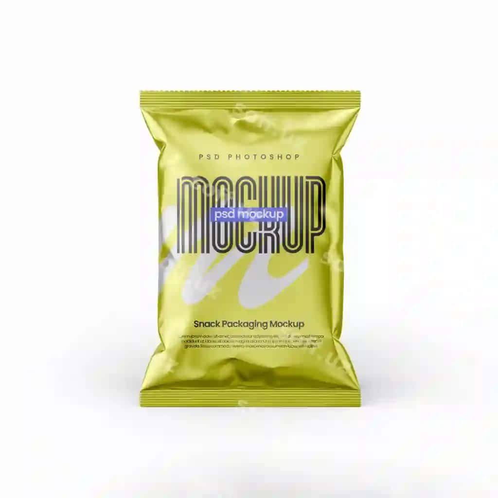 Puf snack plastik qadoq namunasi | Puff snack plastic packaging mockup 2