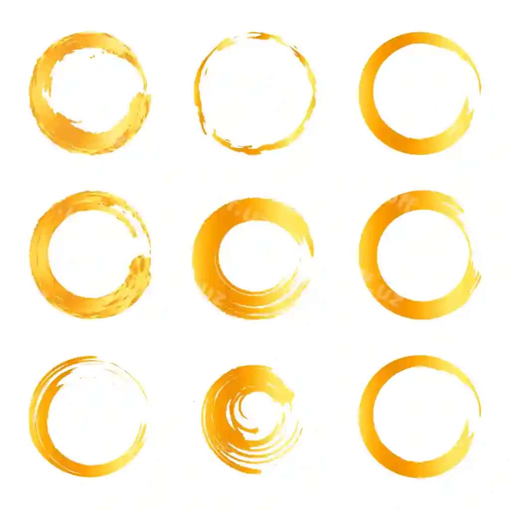 Ajraltirilgan abstrakt doira shaklidagi apelsin rangli logotiplar to'plami quyosh logotipi | Isolated abstract round shape orange color logo collection sun logotype