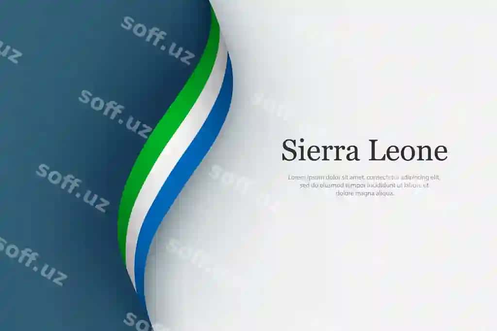 Sierra Leone bayrog'i harakatlanayotgan lenta | Sierra leone flag waving ribbon