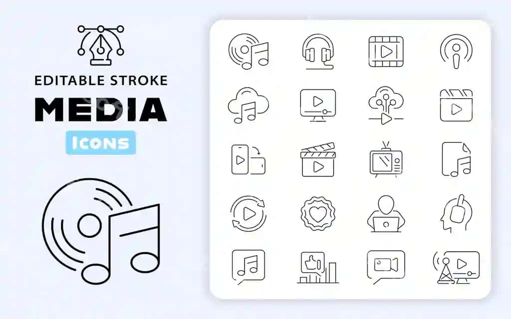 Media ikonkalar to'plami mass media ijtimoiy tarmoqlar ijtimoiy media umumiy | Media icons collection mass media social networks social media public 2