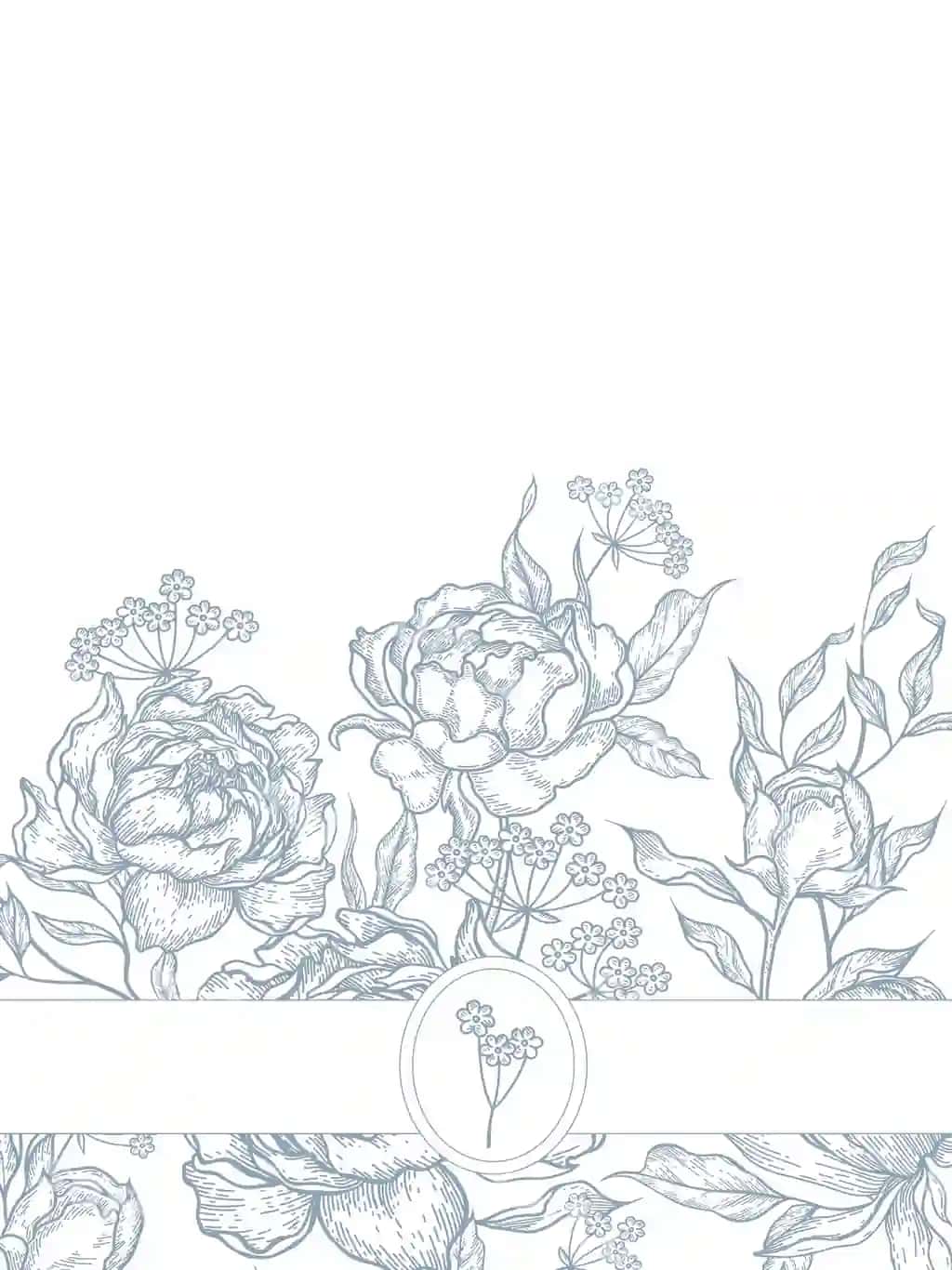 Grafik karta pionlar bargi illustratsiyasi bilan | Graphic card with peony leaves illustration