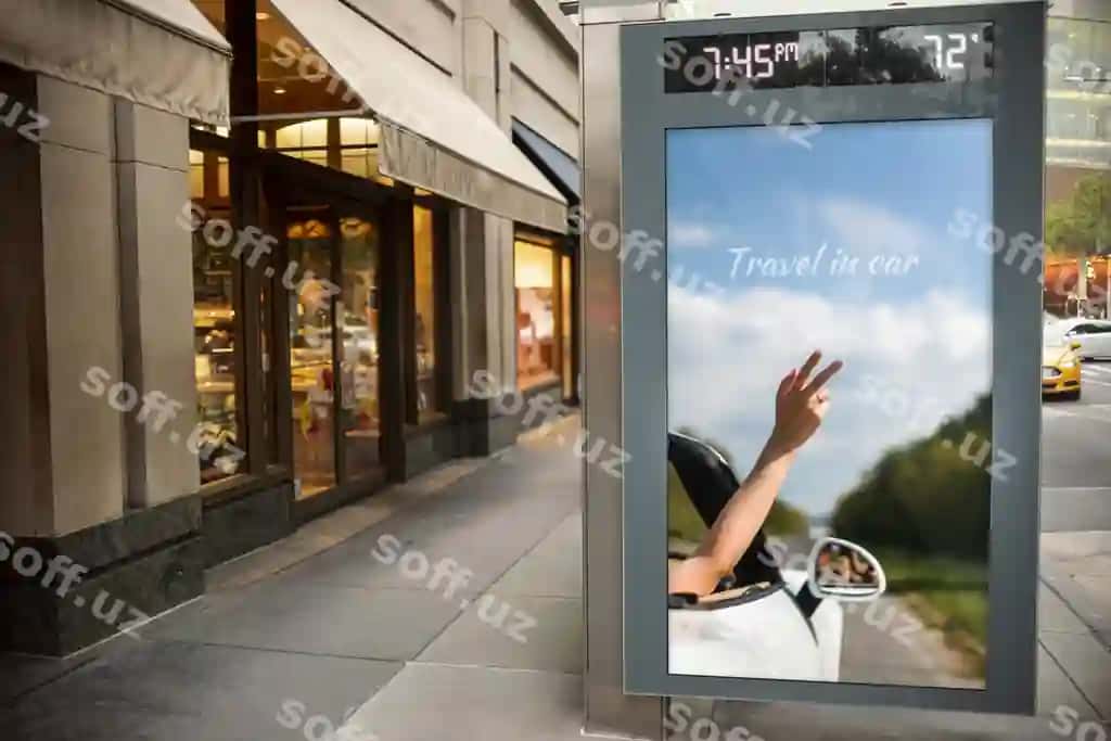Sayohat uchun billboard namunasi | Travel billboard with mock up