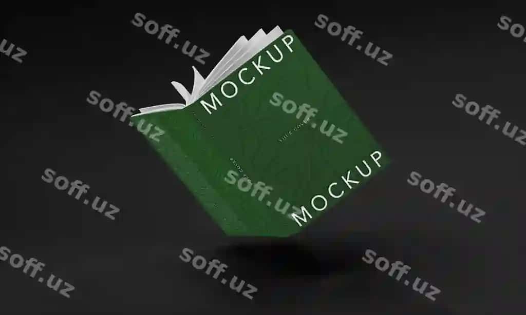 Yaqin rasm kitob qoplashi mockup | Close up book cover mockup
