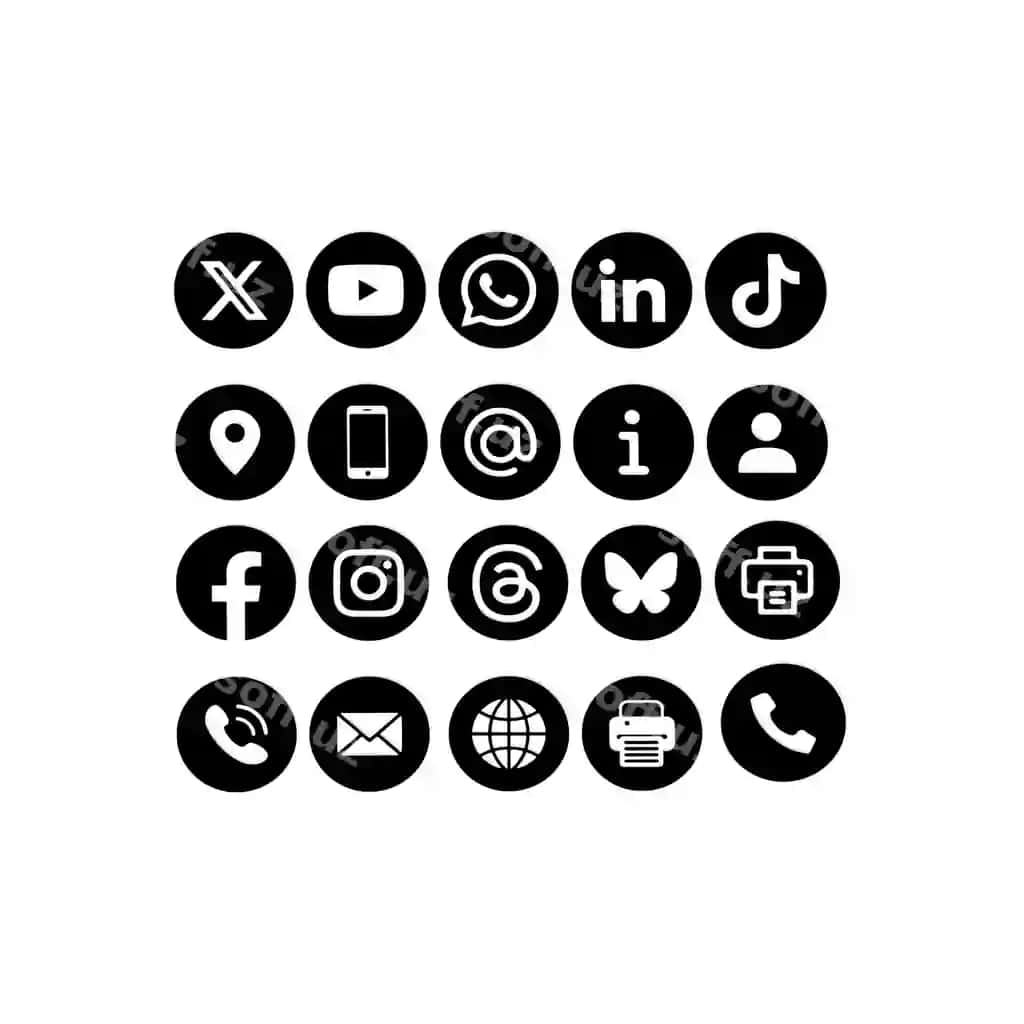 Ijtimoiy tarmoqlar ikonkalari to'plami doira ramkalar | Social media icons collection circular frames