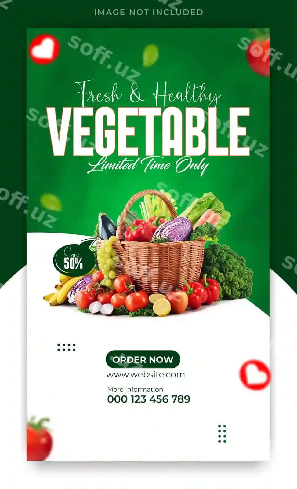 Sabzilar do'koni yetkazib berish ijtimoiy tarmoqlarda story reklamasi Instagram | Vegetable grocery delivery social media story promotion instagram
