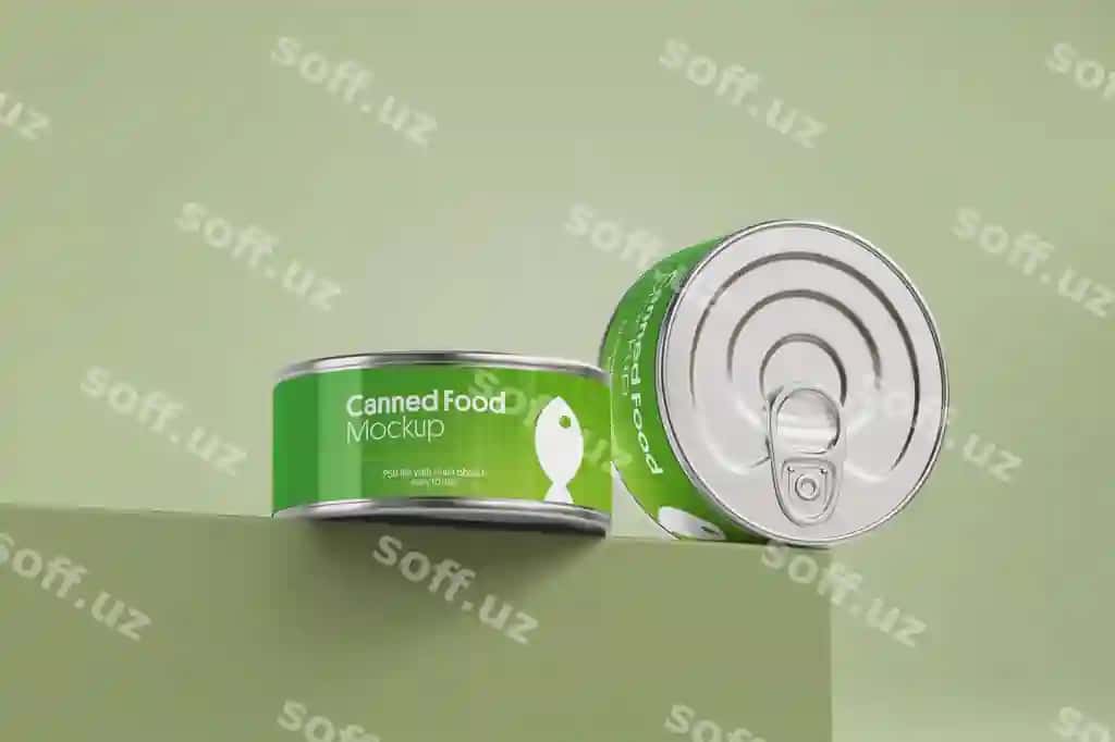 Konserva ovqat namunasi | Canned food mockup 2