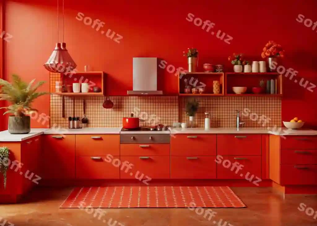 Abstrakt zamonaviy oshxona dizayni joylashuvi | Abstract modern kitchen design layout