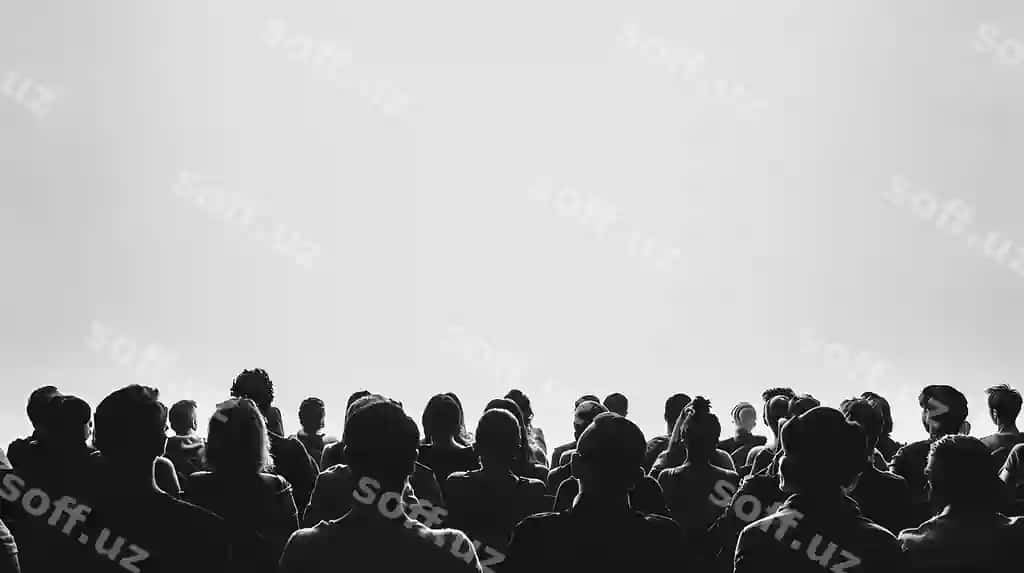 Siluet auditoriya oq orqa fonda | Silhouette audience white background 2