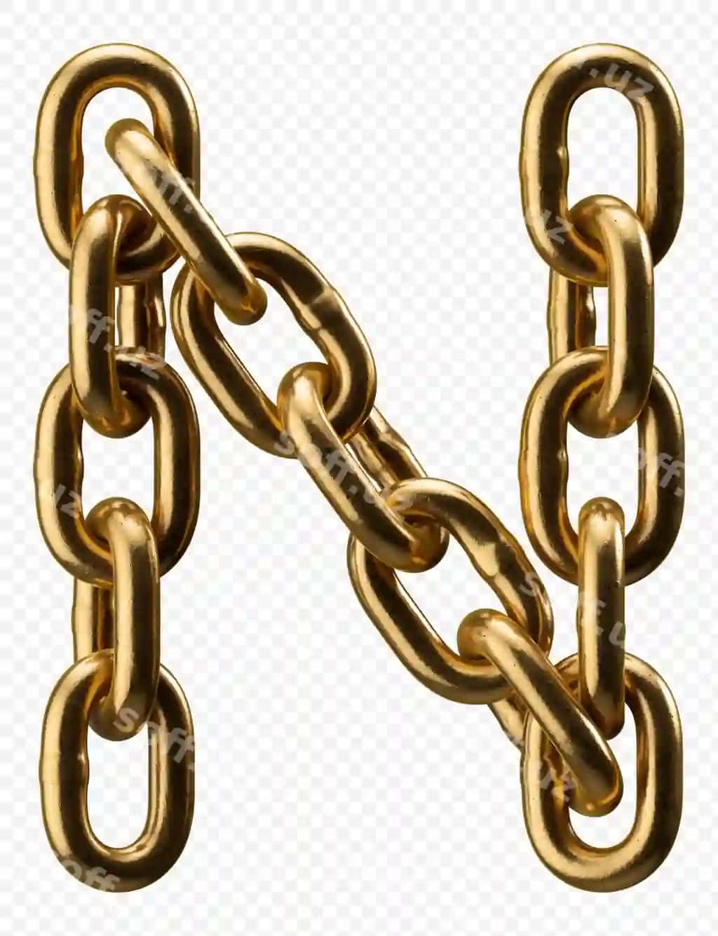 Oltin zanjir lotin alifbosi J harfi ajraltirilgan | Golden chain alphabet letter j isolated 2