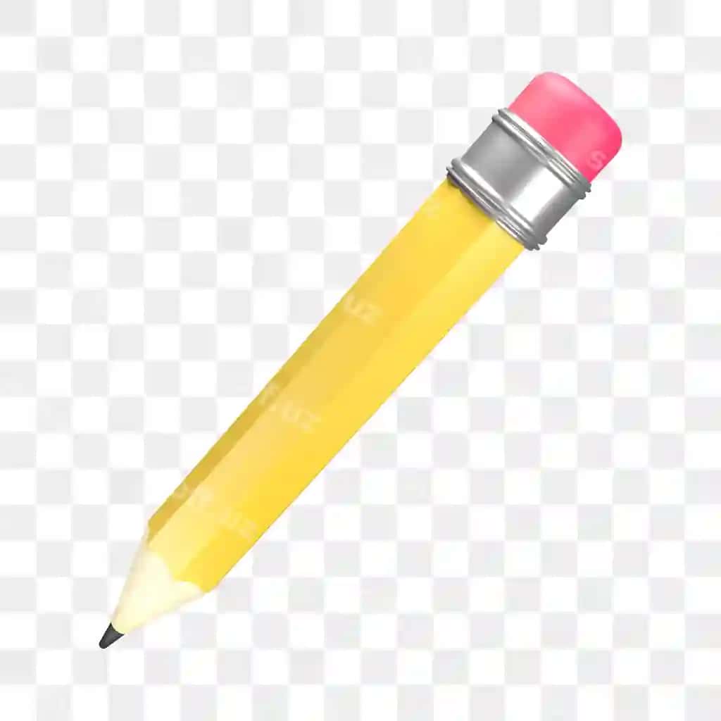 3-oʻlchovli sariq qalam | 3d yellow pencil