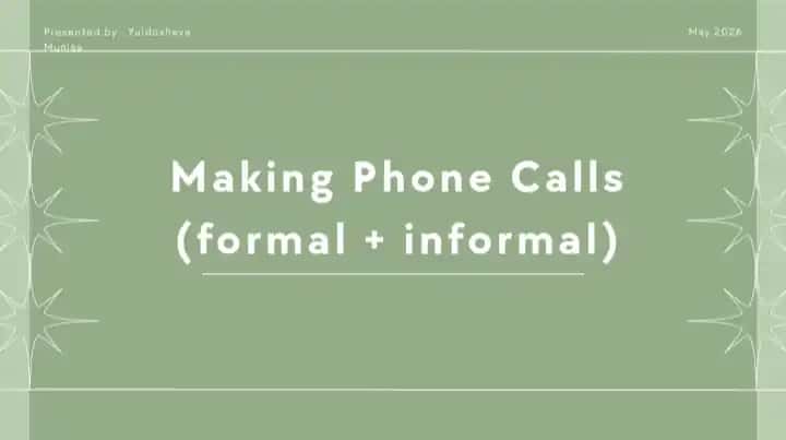 Making Phone Calls in English
