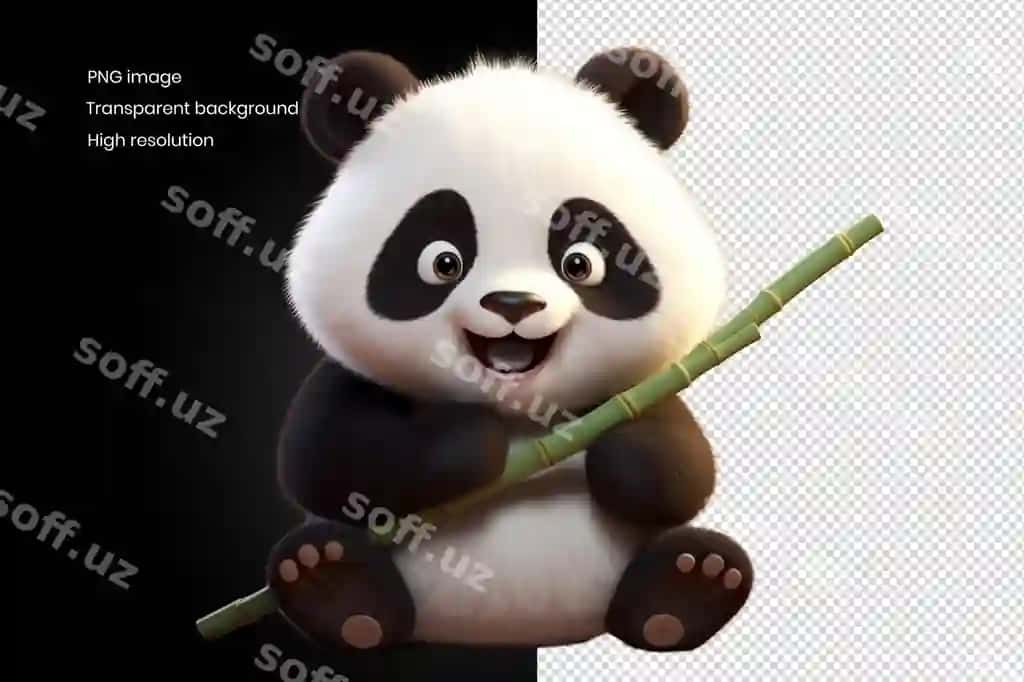 3d multfil'm dizayni chiroyli qahramon panda | 3d cartoon design cute character panda