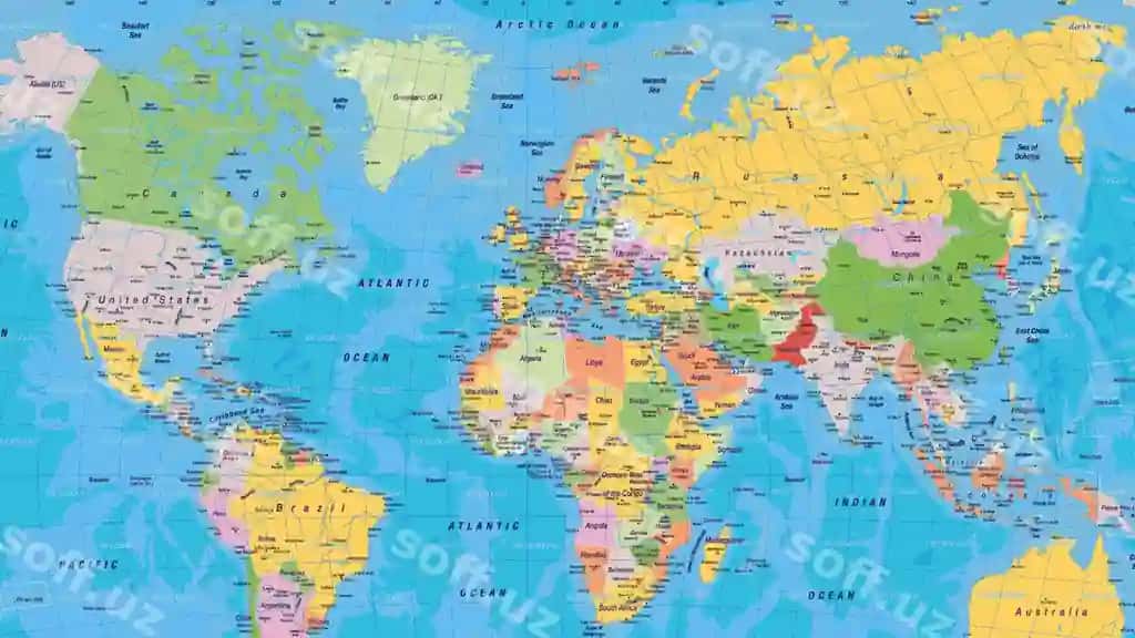 Bepul dunyo xaritasi qit'larning odamlarsiz ko'k fizik jiografiya tabiat | Free world map world map continents no people blue physical geography nature