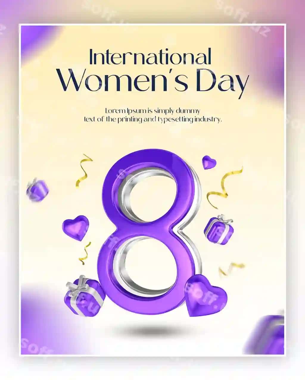 Xalqaro Ayollar kuni Poyezri 8-mart | International womens day poster 8 march