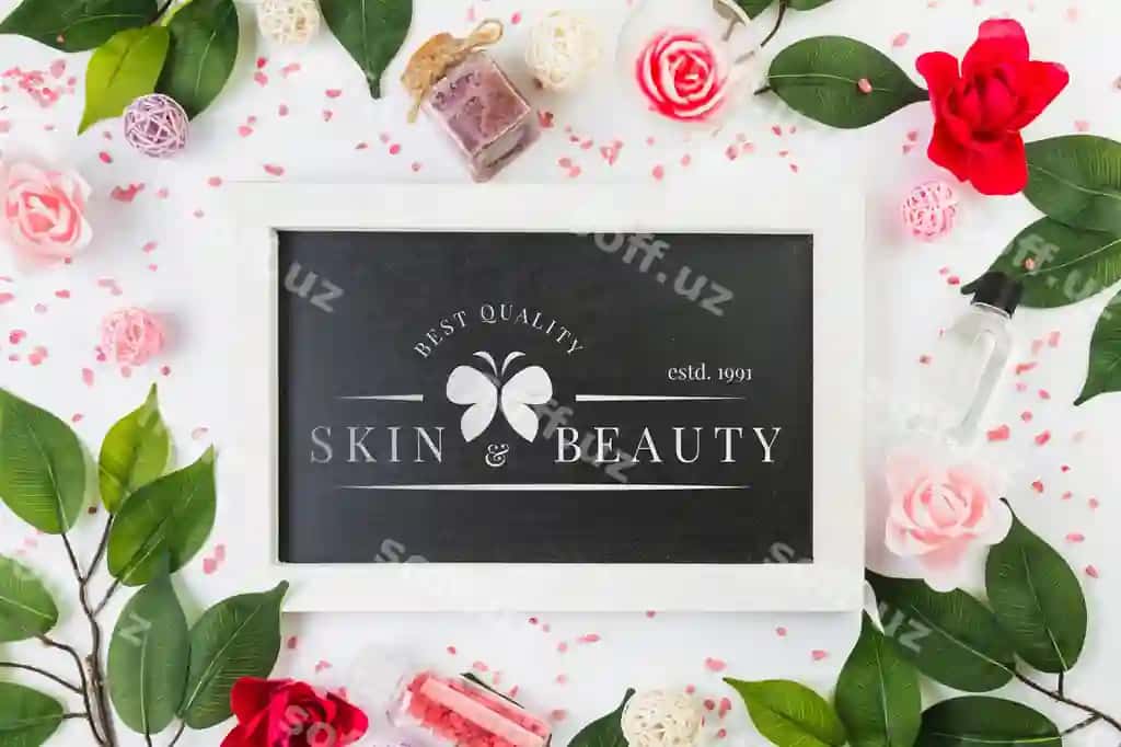 Ramka namunasi spa konsepsiyasi bilan | Frame mockup with spa concept