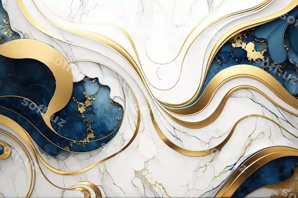 Oq ko'k oltin marmar foni turerga chaqiruv kartochkasi orqa fonda baneri | White blue gold marble background wedding invitation card backdrop banner