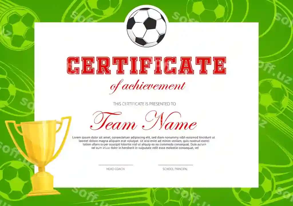 Guvohnoma muvaffaqiyat futbol o'yini | Certificate achievement soccer football game 2