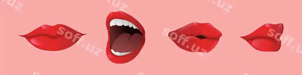 Dudkalar juftligi ayol | Doodle lips set lady 2