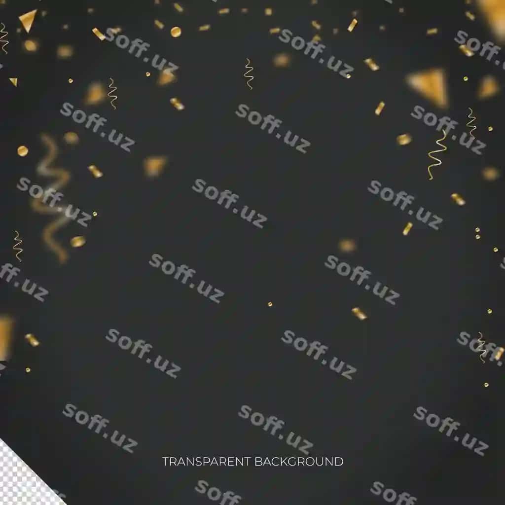 Oltin konfetti hissalari 1 qatlami | Golden confetti particles overlay 1 2