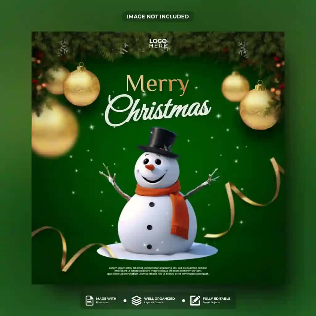 Rojdestvo ijtimoiy media post shablonlari dizayni | Merry christmas social media post template design
