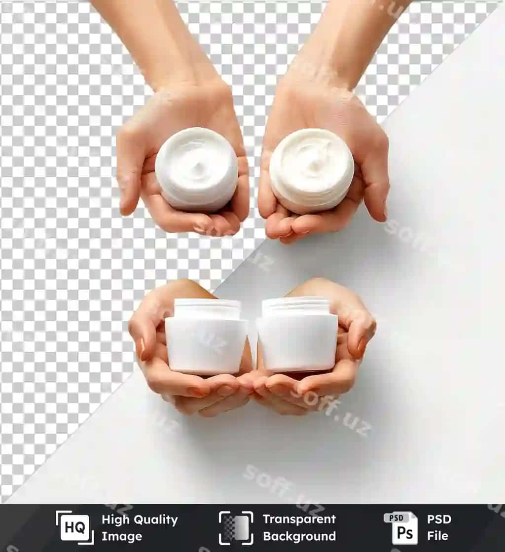 Shaffof psd rasm yuqori sifatli teri kuzatish mahsulotlari qo'llar bilan | Transparent psd picture highquality skin care products with hands