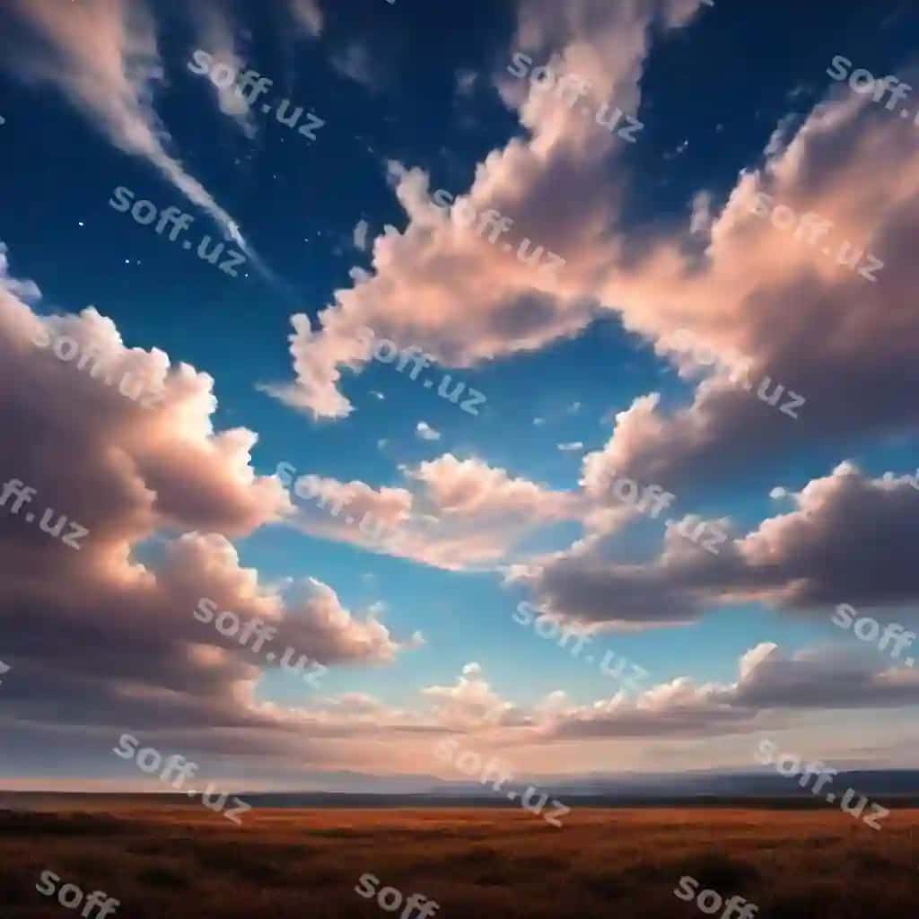 Osmon bulutlar to'liq, oy yulduzlar bilan | Sky full clouds with moon stars sky