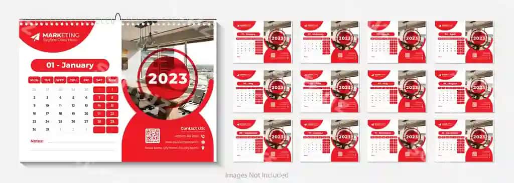 Yangi yil stol usti taqvimi 2023 shablon 12 oy kiritilgan baxtiyor yangi | New year desk calendar 2023 template 12 months included happy new