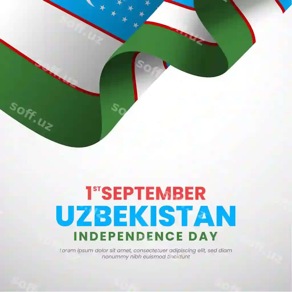 Oʻzbekiston aylanayotgan bayroq shabloni Mustaqillik kuni vektor illustratsiyasi | Uzbekistan waving flag template independence day vector illustration
