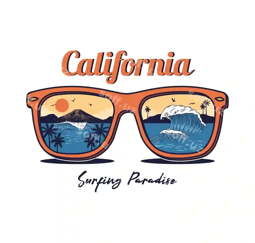 Ko'z qoralama bilan yoz, okean, dengizi, plyazh, dalg'a, pal'ma, quyosh botishi, tepa | Sunglasses with summer ocean sea beach wave palm sunset mountain
