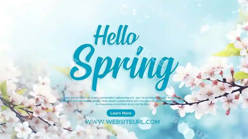 Bahor veb baneri ijtimoiy tarmoqlar uchun shablon dizayni blur gul foni | Spring web banner social media template design blurflower background