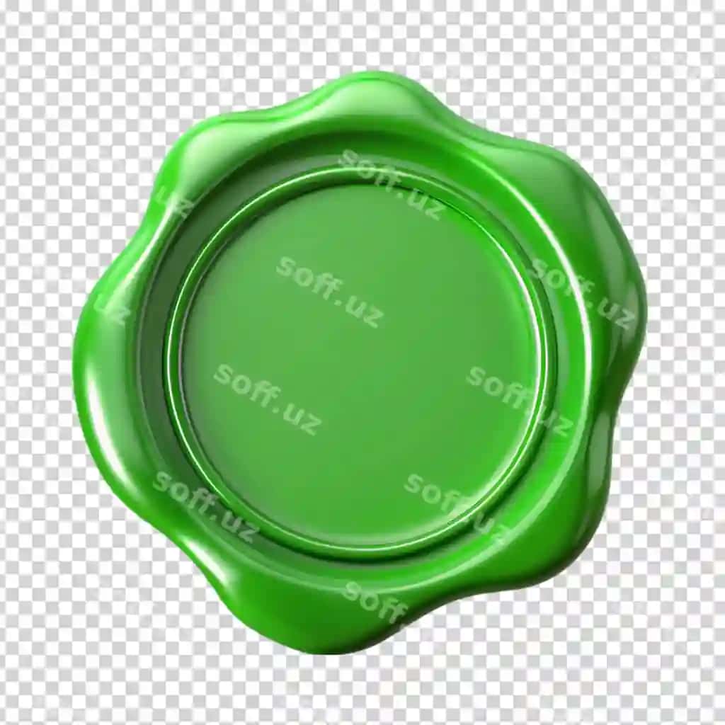 Yashil mum himi ajraltirilgan oq fonda | Green wax seal isolated white background