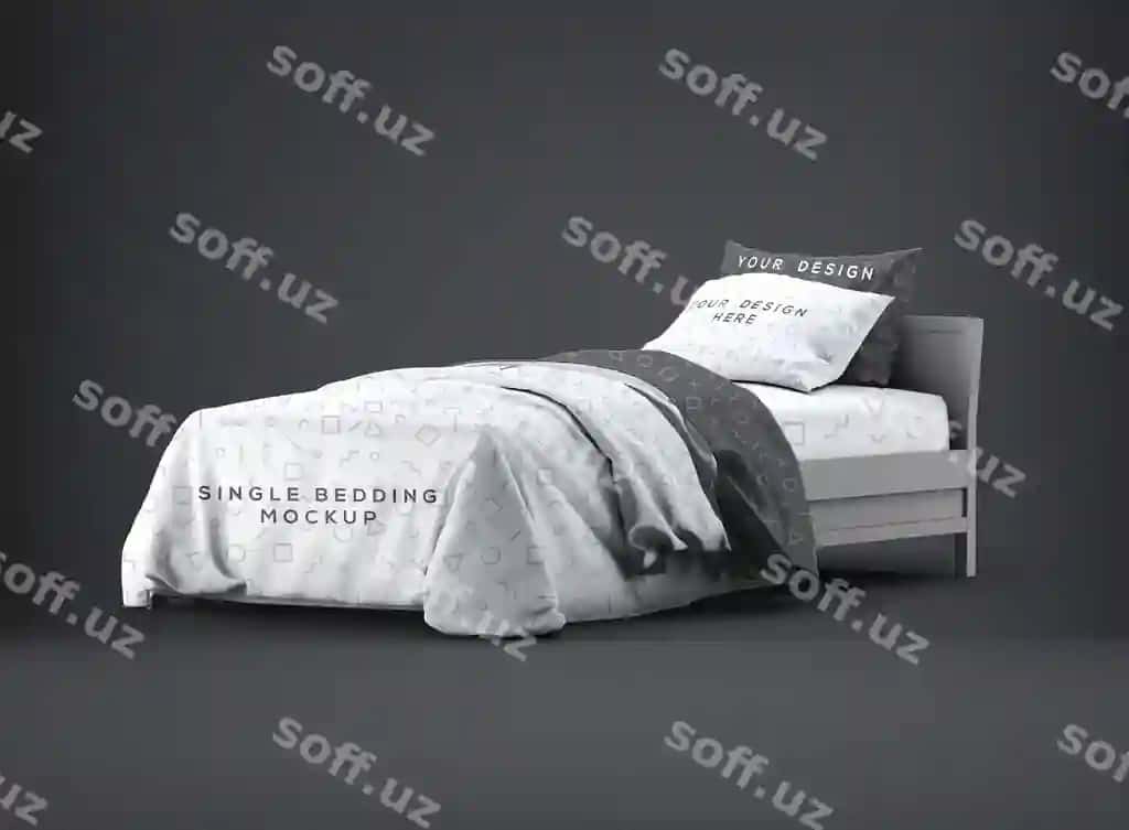 Yakka yotoq mockup | Single bedding mockup