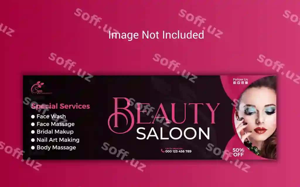Spa go'zalik markazi Twitter ijtimoiy media shablon dizayni | Spa beauty salon twitter social media template design